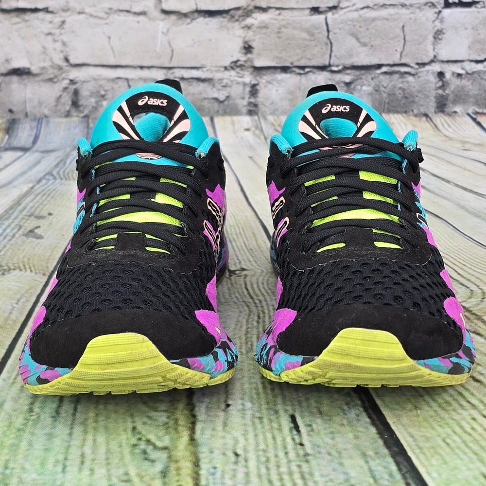 ASICS Gel-Noosa Tri 12 Running Shoes Womens 7.5 Black Pink Neon Multi 1012A578 - Picture 4 of 9